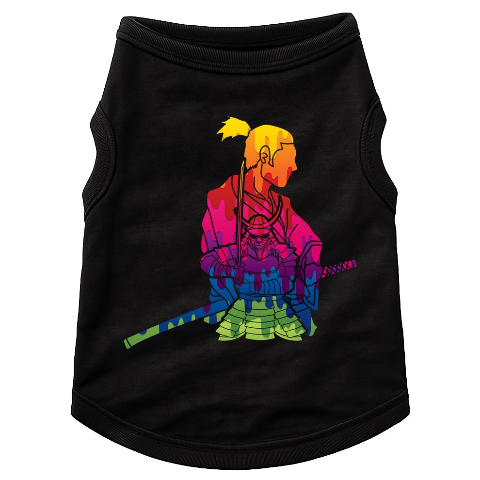 Cool Colorful Samurai Katana Doggie Tank