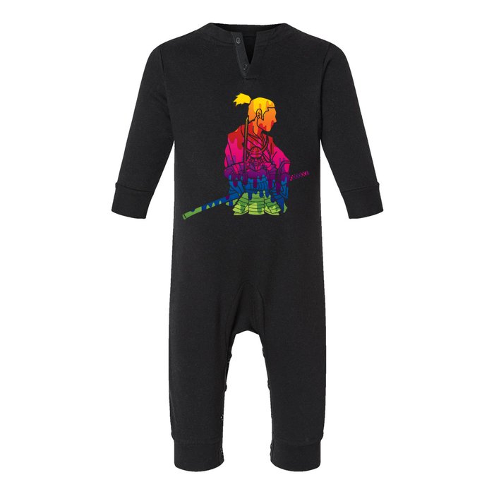 Cool Colorful Samurai Katana Infant Fleece One Piece