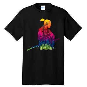 Cool Colorful Samurai Katana Tall T-Shirt