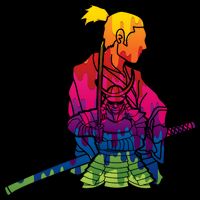 Cool Colorful Samurai Katana Backpack