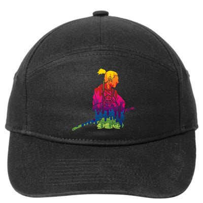 Cool Colorful Samurai Katana 7-Panel Snapback Hat