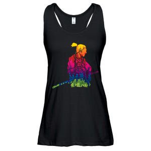 Cool Colorful Samurai Katana Ladies Essential Flowy Tank