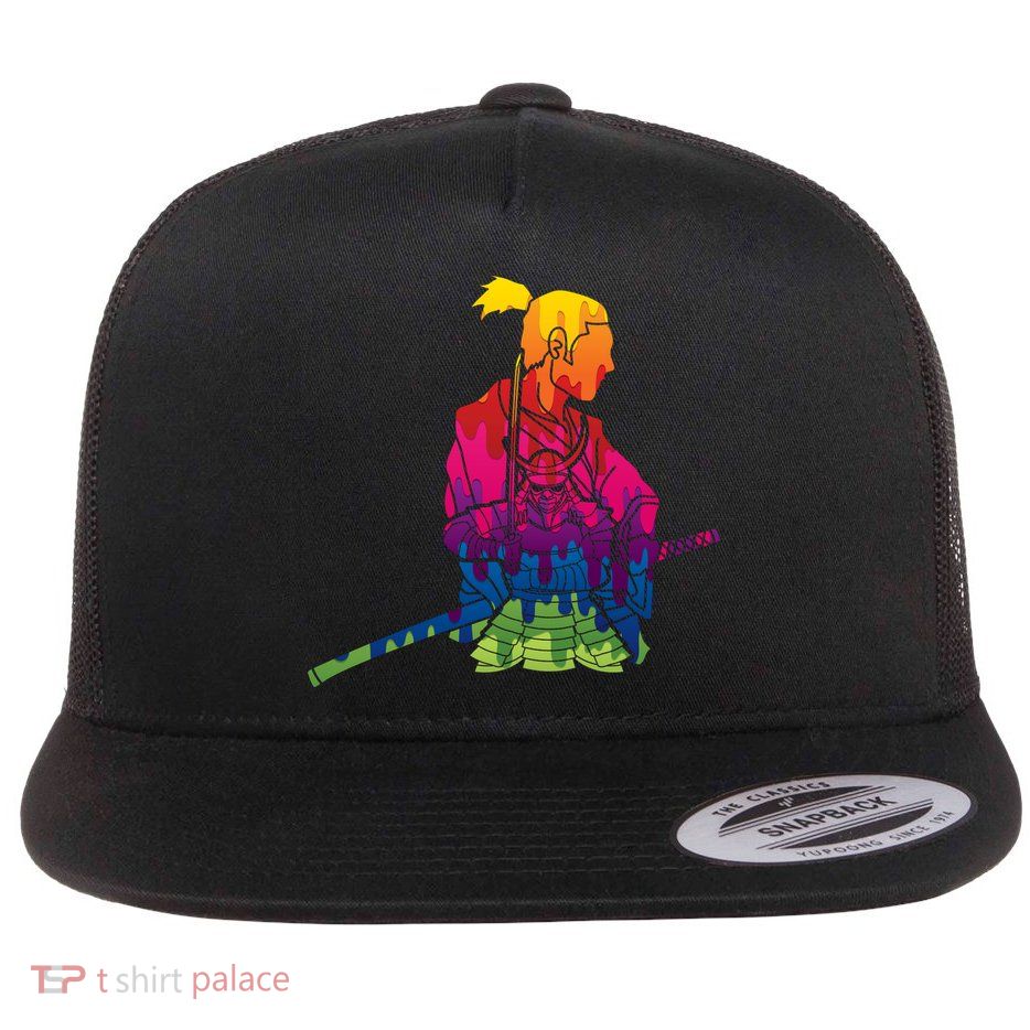 Cool Colorful Samurai Katana Flatbill Hat