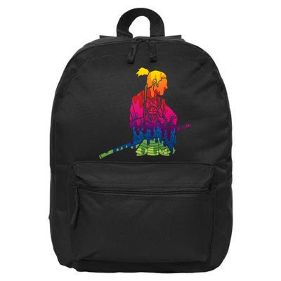 Cool Colorful Samurai Katana 16 in Basic Backpack
