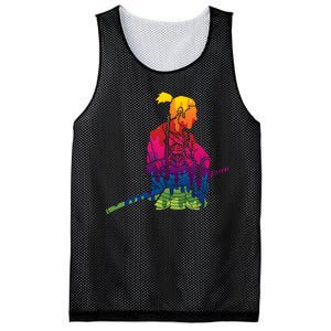 Cool Colorful Samurai Katana Mesh Reversible Basketball Jersey Tank