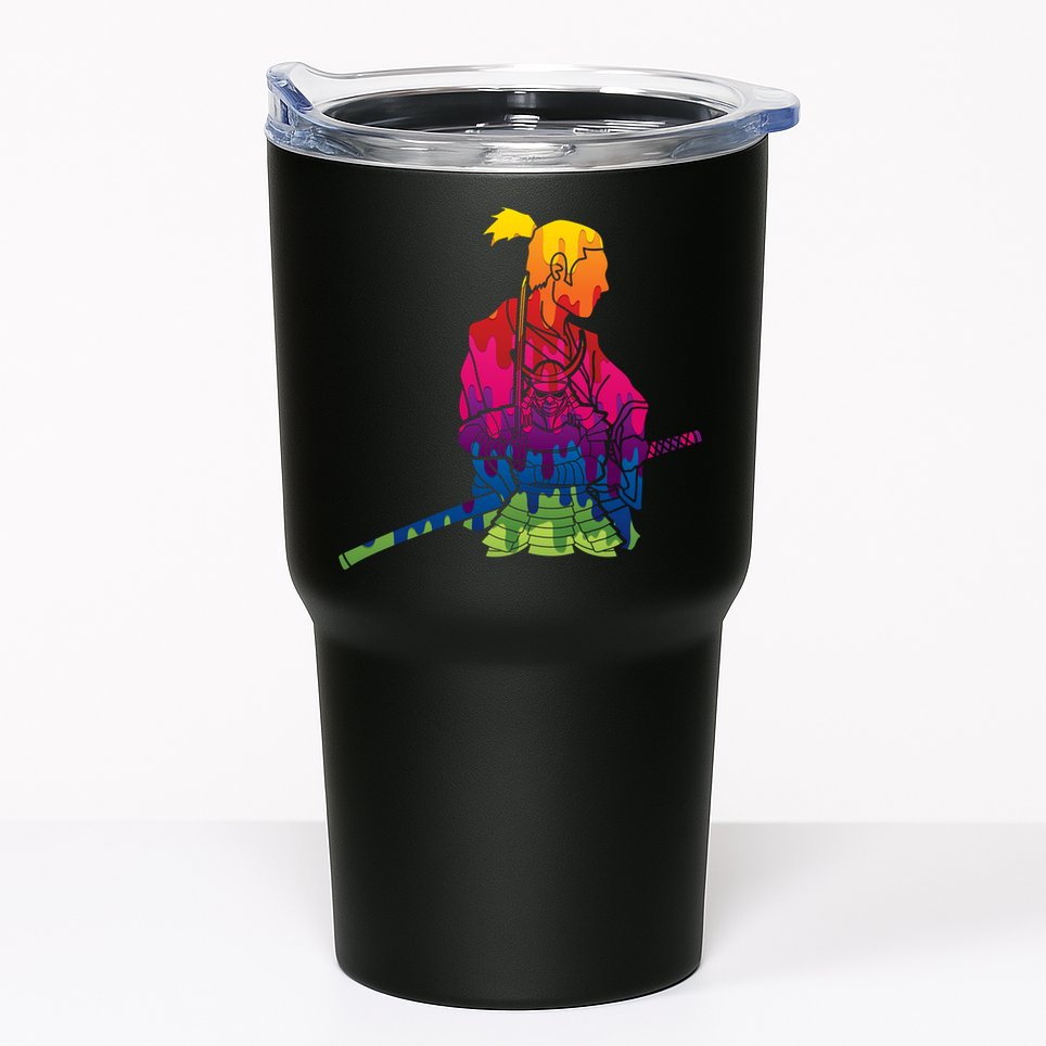 Cool Colorful Samurai Katana Tumbler