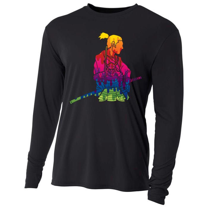 Cool Colorful Samurai Katana Cooling Performance Long Sleeve Crew