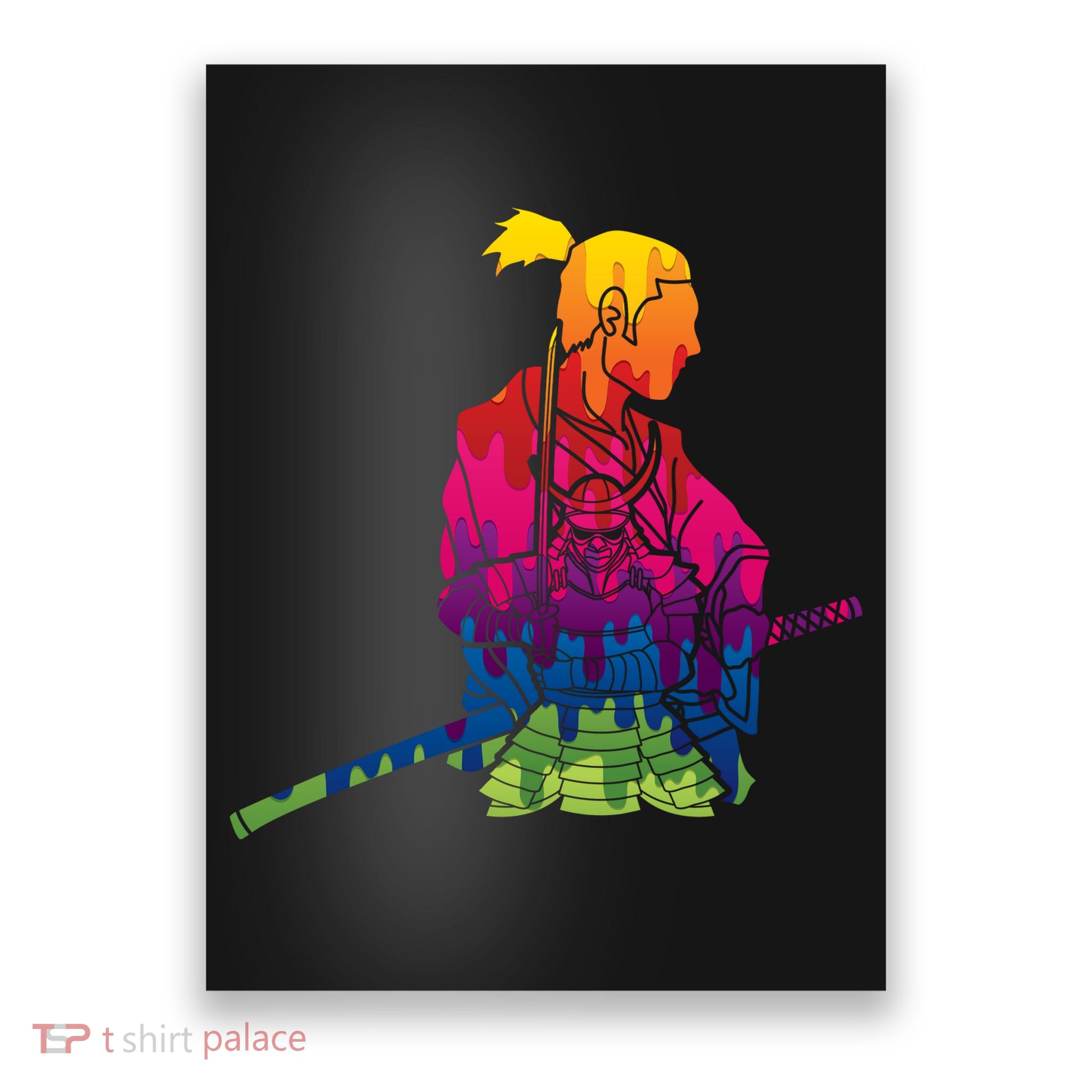 Cool Colorful Samurai Katana Poster