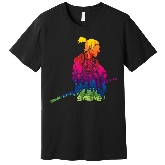 Cool Colorful Samurai Katana Premium T-Shirt