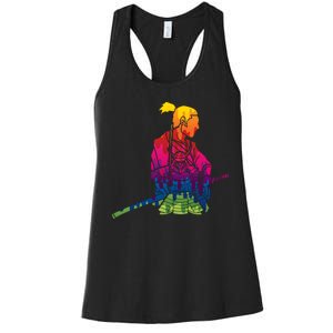 Cool Colorful Samurai Katana Women's Racerback Tank