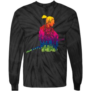 Cool Colorful Samurai Katana Tie-Dye Long Sleeve Shirt