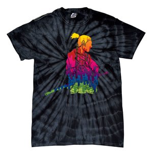 Cool Colorful Samurai Katana Tie-Dye T-Shirt