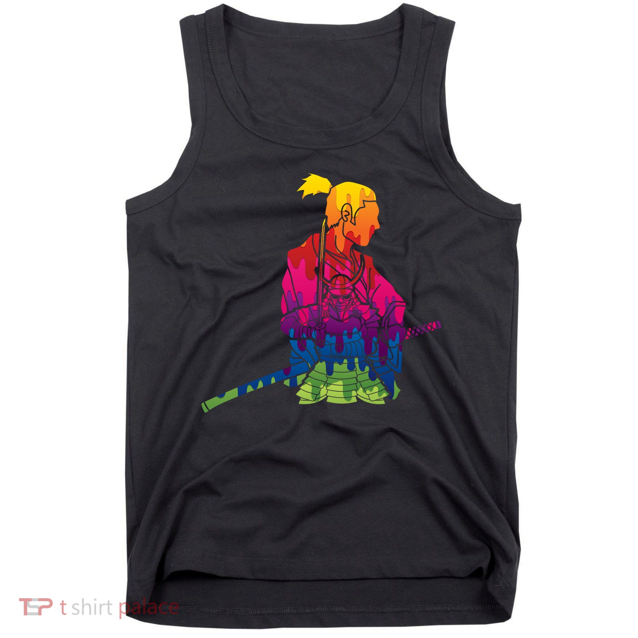 Cool Colorful Samurai Katana Tank Top