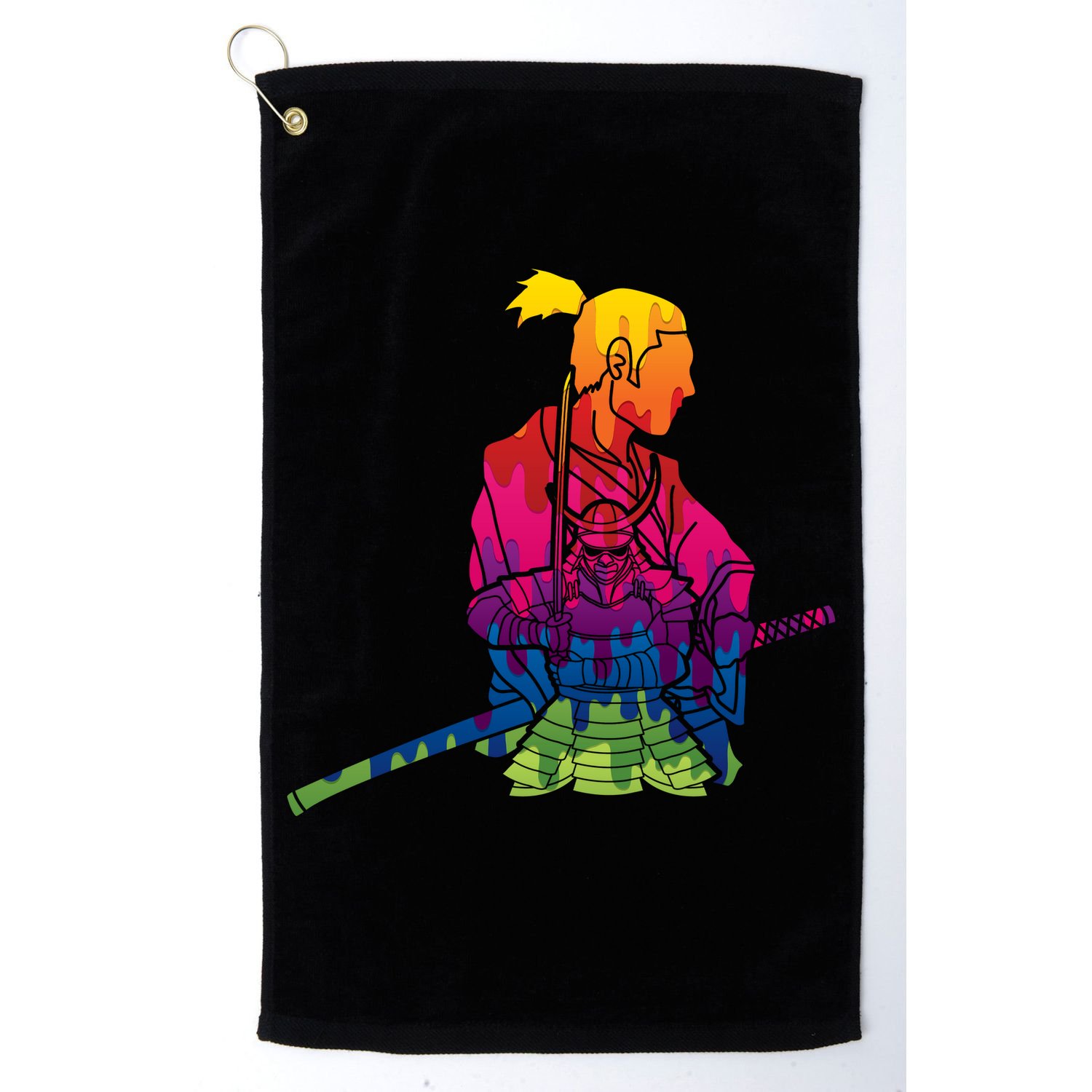 Cool Colorful Samurai Katana Golf Towel