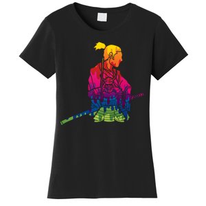 Cool Colorful Samurai Katana Women's T-Shirt