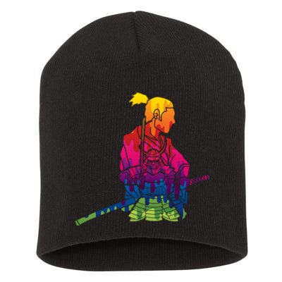 Cool Colorful Samurai Katana Short Acrylic Beanie