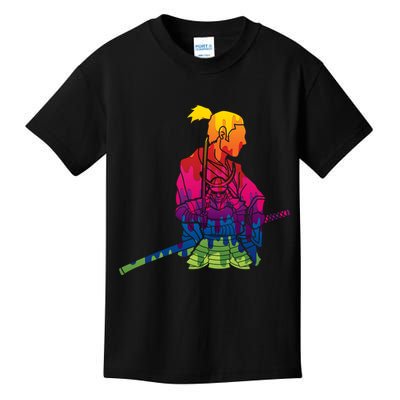 Cool Colorful Samurai Katana Kids T-Shirt