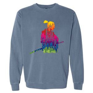 Cool Colorful Samurai Katana Garment-Dyed Sweatshirt