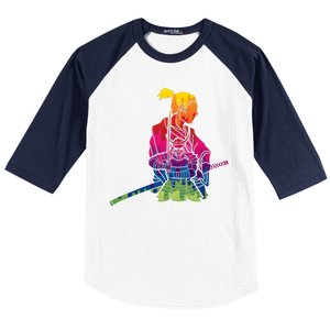 Cool Colorful Samurai Katana Baseball Sleeve Shirt