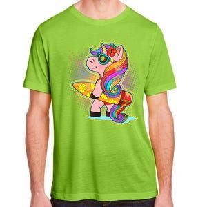 Cool Cute Surfer Unicorn Adult ChromaSoft Performance T-Shirt