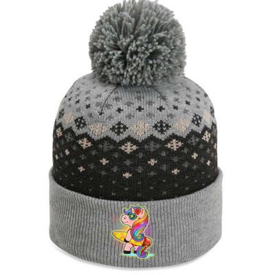 Cool Cute Surfer Unicorn The Baniff Cuffed Pom Beanie