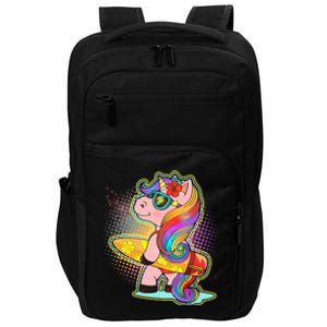 Cool Cute Surfer Unicorn Impact Tech Backpack