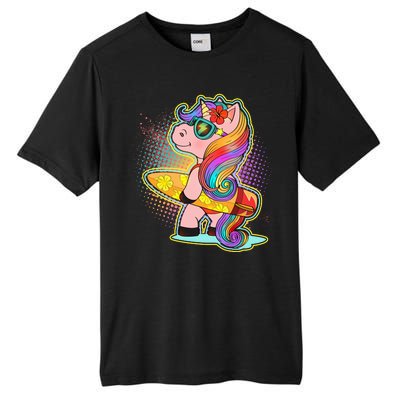 Cool Cute Surfer Unicorn Tall Fusion ChromaSoft Performance T-Shirt