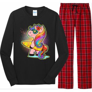 Cool Cute Surfer Unicorn Long Sleeve Pajama Set