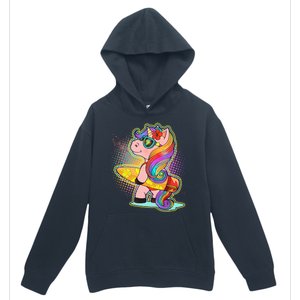 Cool Cute Surfer Unicorn Urban Pullover Hoodie