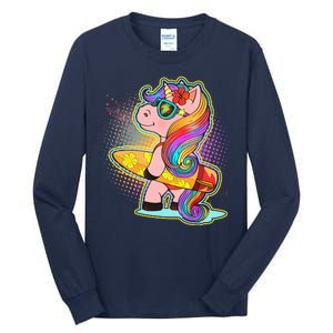 Cool Cute Surfer Unicorn Tall Long Sleeve T-Shirt