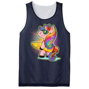 Cool Cute Surfer Unicorn Mesh Reversible Basketball Jersey Tank