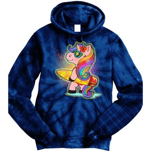 Cool Cute Surfer Unicorn Tie Dye Hoodie