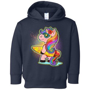 Cool Cute Surfer Unicorn Toddler Hoodie