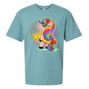 Cool Cute Surfer Unicorn Sueded Cloud Jersey T-Shirt