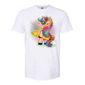 Cool Cute Surfer Unicorn Softstyle CVC T-Shirt