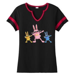 Cool Dabbing Easter Bunnies Ladies Halftime Notch Neck Tee