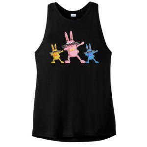 Cool Dabbing Easter Bunnies Ladies PosiCharge Tri-Blend Wicking Tank