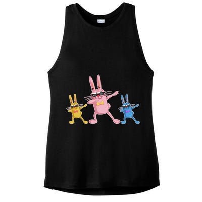Cool Dabbing Easter Bunnies Ladies PosiCharge Tri-Blend Wicking Tank