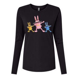 Cool Dabbing Easter Bunnies Womens Cotton Relaxed Long Sleeve T-Shirt