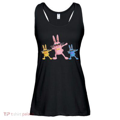 Cool Dabbing Easter Bunnies Ladies Essential Flowy Tank