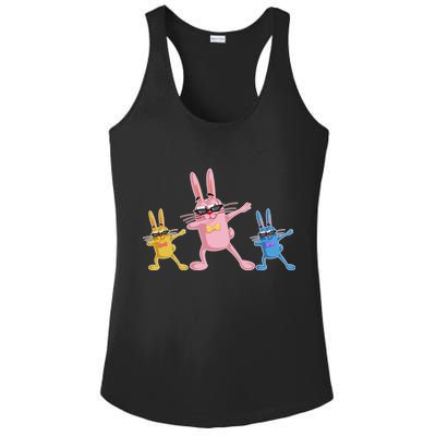 Cool Dabbing Easter Bunnies Ladies PosiCharge Competitor Racerback Tank