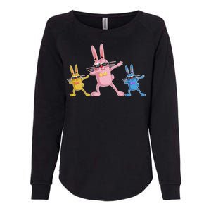 Cool Dabbing Easter Bunnies Womens California Wash Sweatshirt