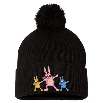 Cool Dabbing Easter Bunnies Pom Pom 12in Knit Beanie