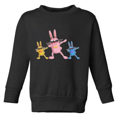 Cool Dabbing Easter Bunnies Toddler Sweatshirt