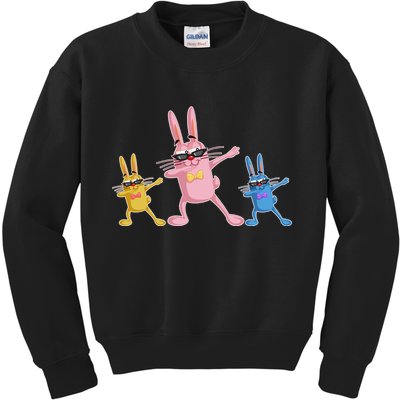 Cool Dabbing Easter Bunnies Kids Sweatshirt