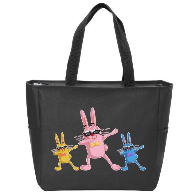 Cool Dabbing Easter Bunnies Zip Tote Bag