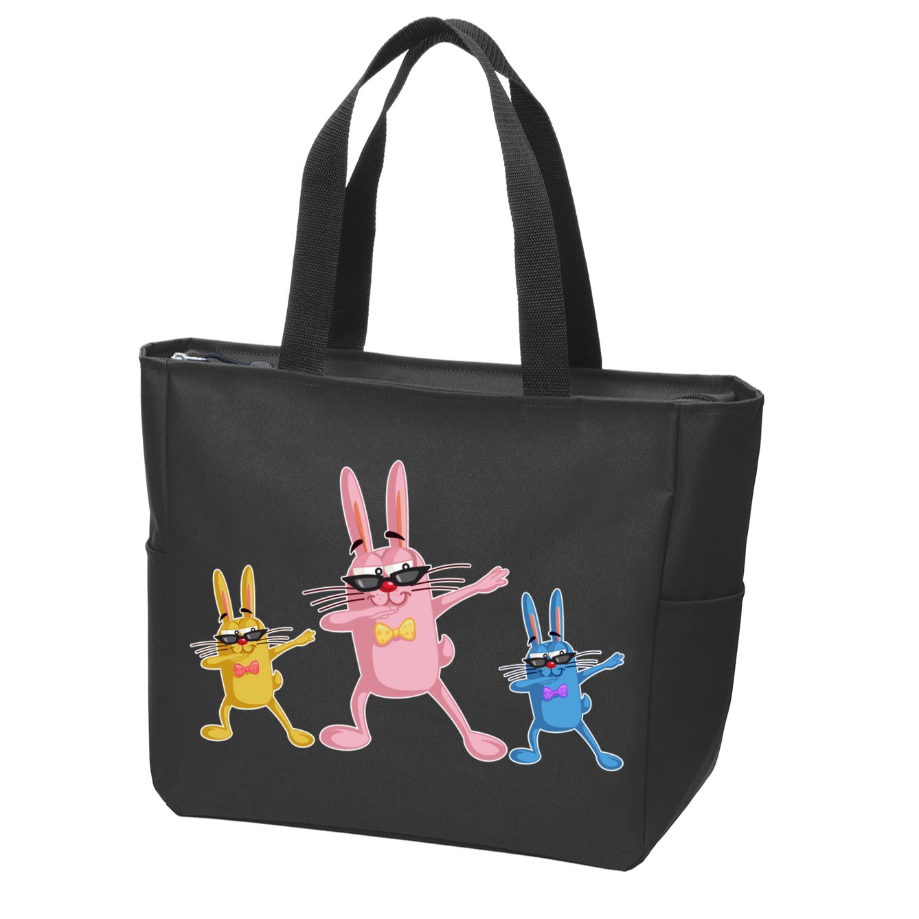 Cool Dabbing Easter Bunnies Zip Tote Bag