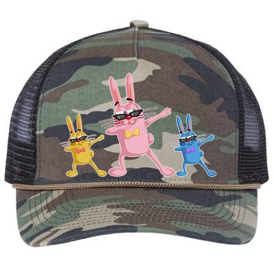 Cool Dabbing Easter Bunnies Retro Rope Trucker Hat Cap