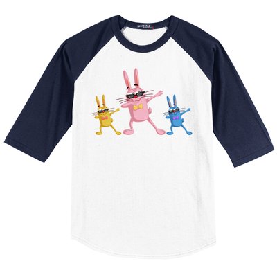 Cool Dabbing Easter Bunnies Baseball Sleeve Shirt