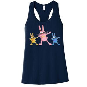 Cool Dabbing Easter Bunnies Women's Racerback Tank